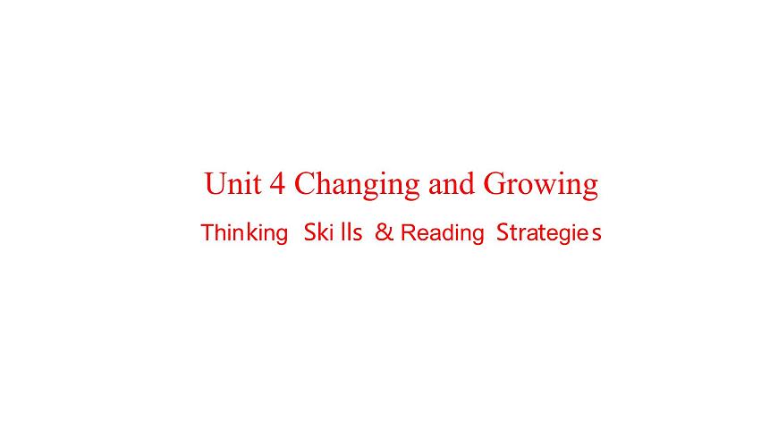 U4L3 Thinking Skills&Readinng Strategies第1页