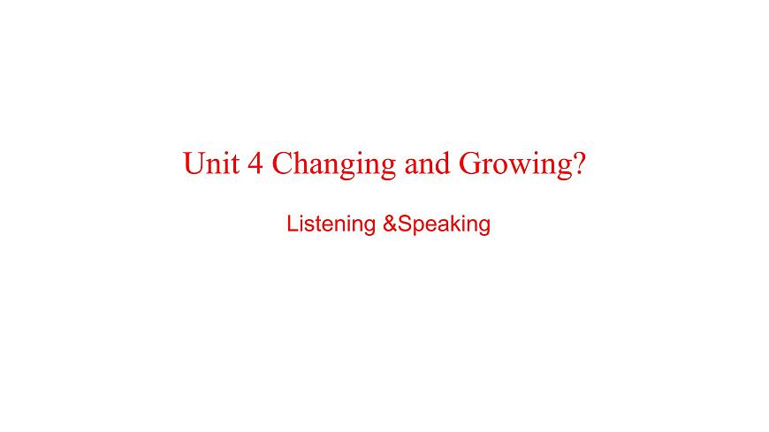 U4L1  Listening&Speaking第1页