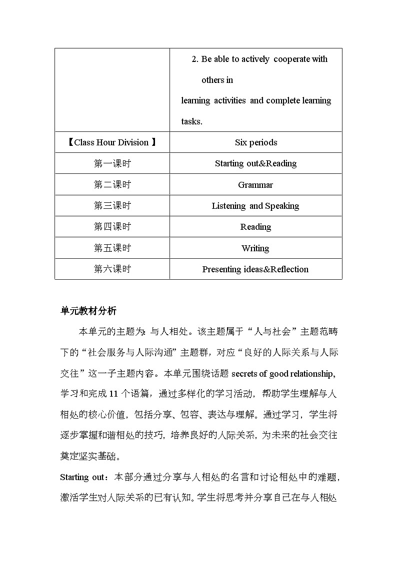 外研版（2024）八年级上册英语Unit 2 Getting along教案（共6课时）第2页