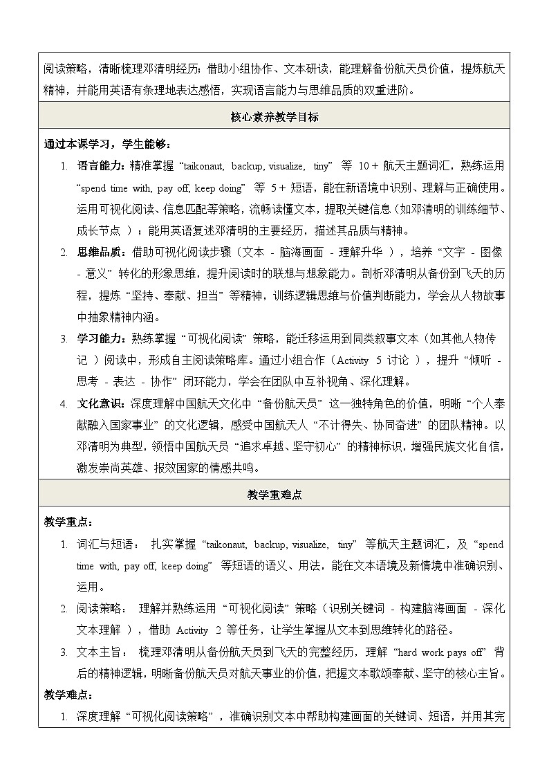 Unit 1 My Dream Job 第4课时Theme reading 教学设计第2页