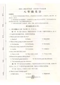 河南省平顶山市宝丰县2024-2025学年八年级上学期11月期中英语试题