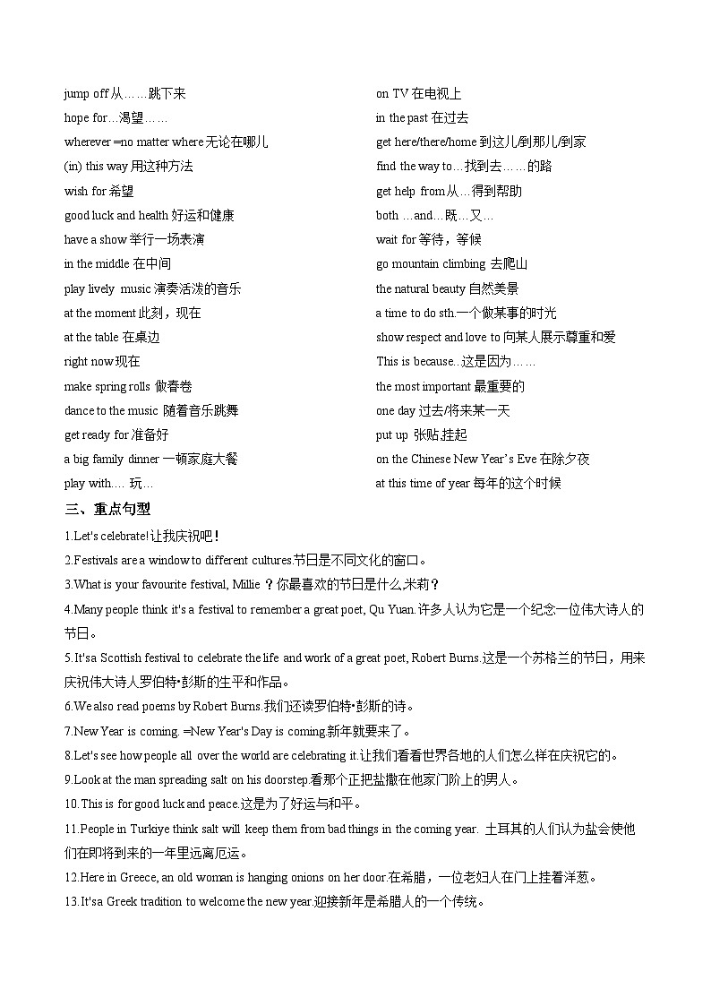 Unit 8 Let's celebrate!（单元核心知识）（背诵版）第2页