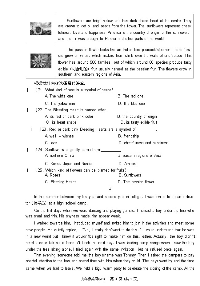 河南省西华县2023-2024学年九年级上学期第二次月考英语第3页