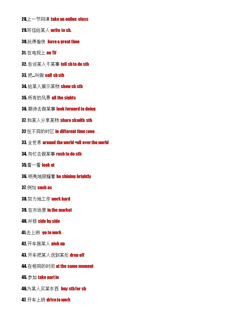 专题01 Unit 5~Unit 8 (重点单词变形、词组、句型）【考点清单】-2024-2025学年七年级英语下学期期末考点大串讲（人教版2024）-A4第3页
