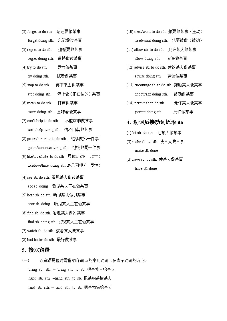 初中英语动词搭配固定短语知识点汇总第2页