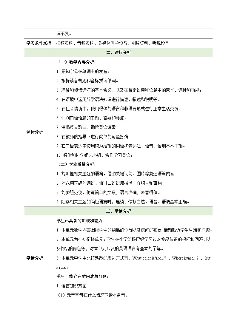 2025人教版英语七年级上册Starter Unit 2 Keep Tidy（大单元教学设计）教案第2页