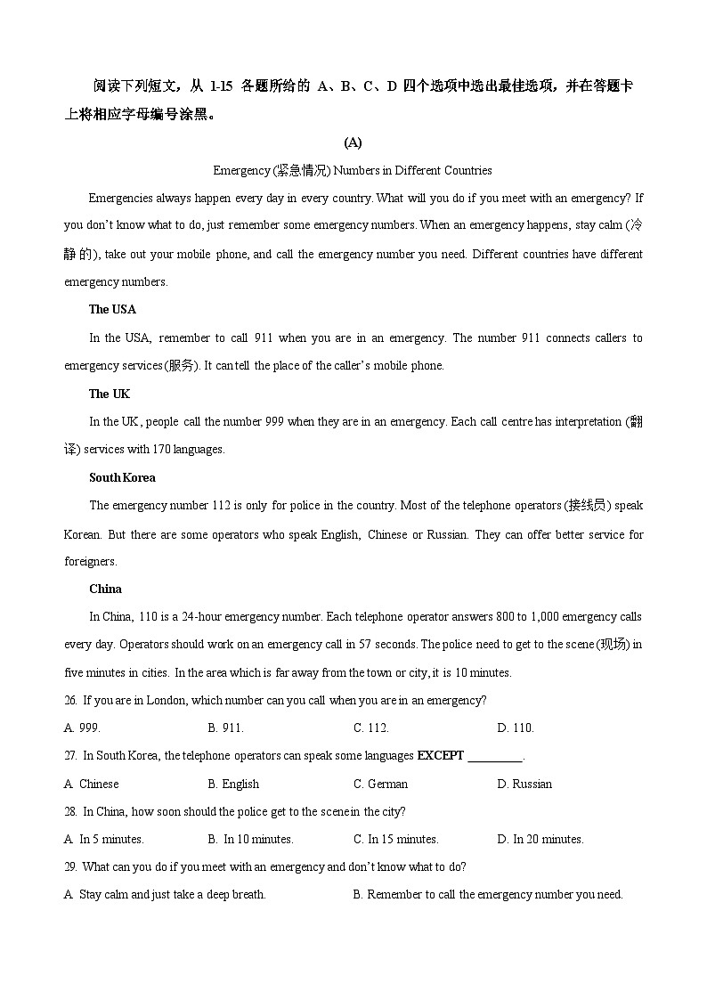 广东省广州市荔湾区培英中学2024-2025学年八年级上学期期中测试英语试卷（含答案）第3页