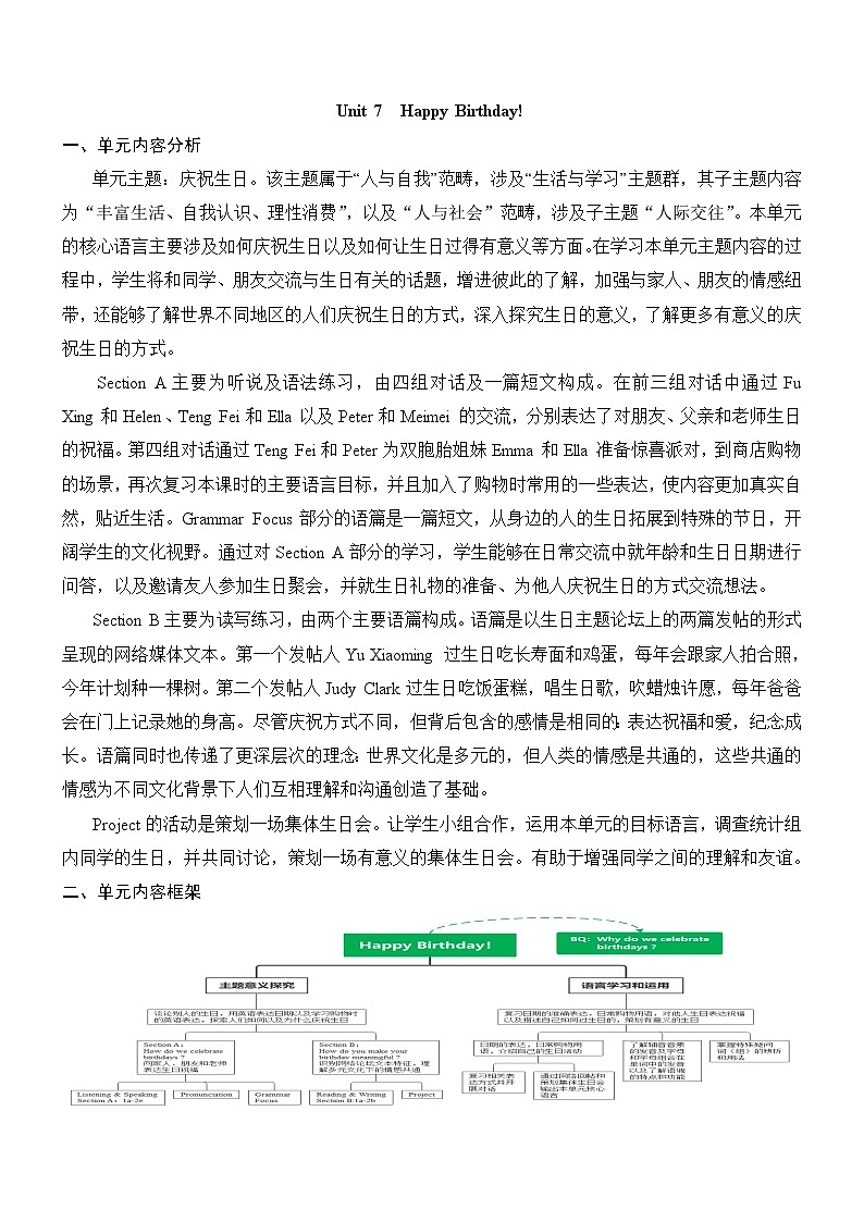 新人教版英语七上Unit 7 Section A（1a-1d）教学设计第1页