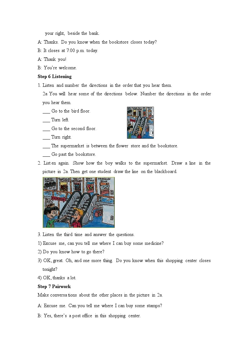 人教版九年级全一册英语Unit 3 Could you please tell me where the restrooms are 教案第3页