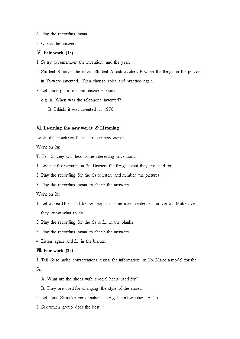 人教版九年级全一册英语Unit 6 When was it invented 教案第3页