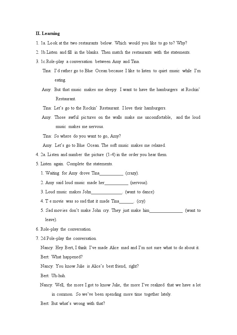 人教版九年级全一册英语Unit 11 Sad movies make me cry 教案第2页