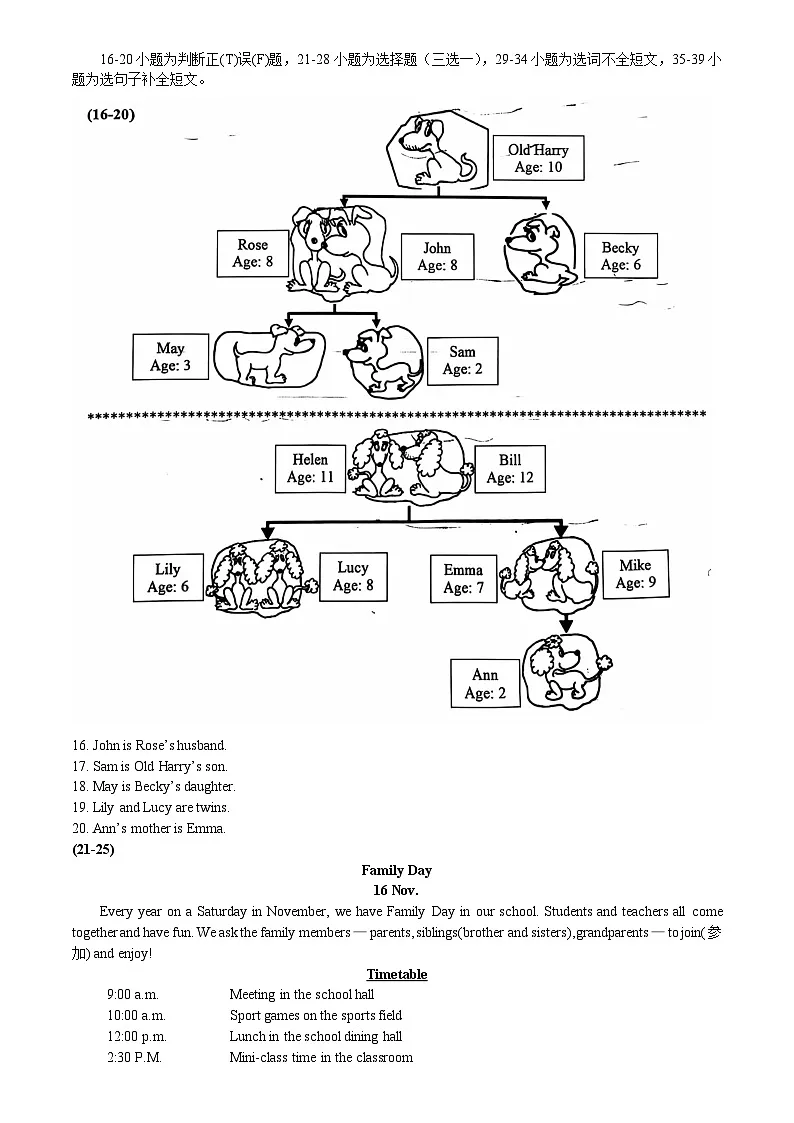2024年青岛市部分初中学校起始年级学生学业发展定位测试第2页