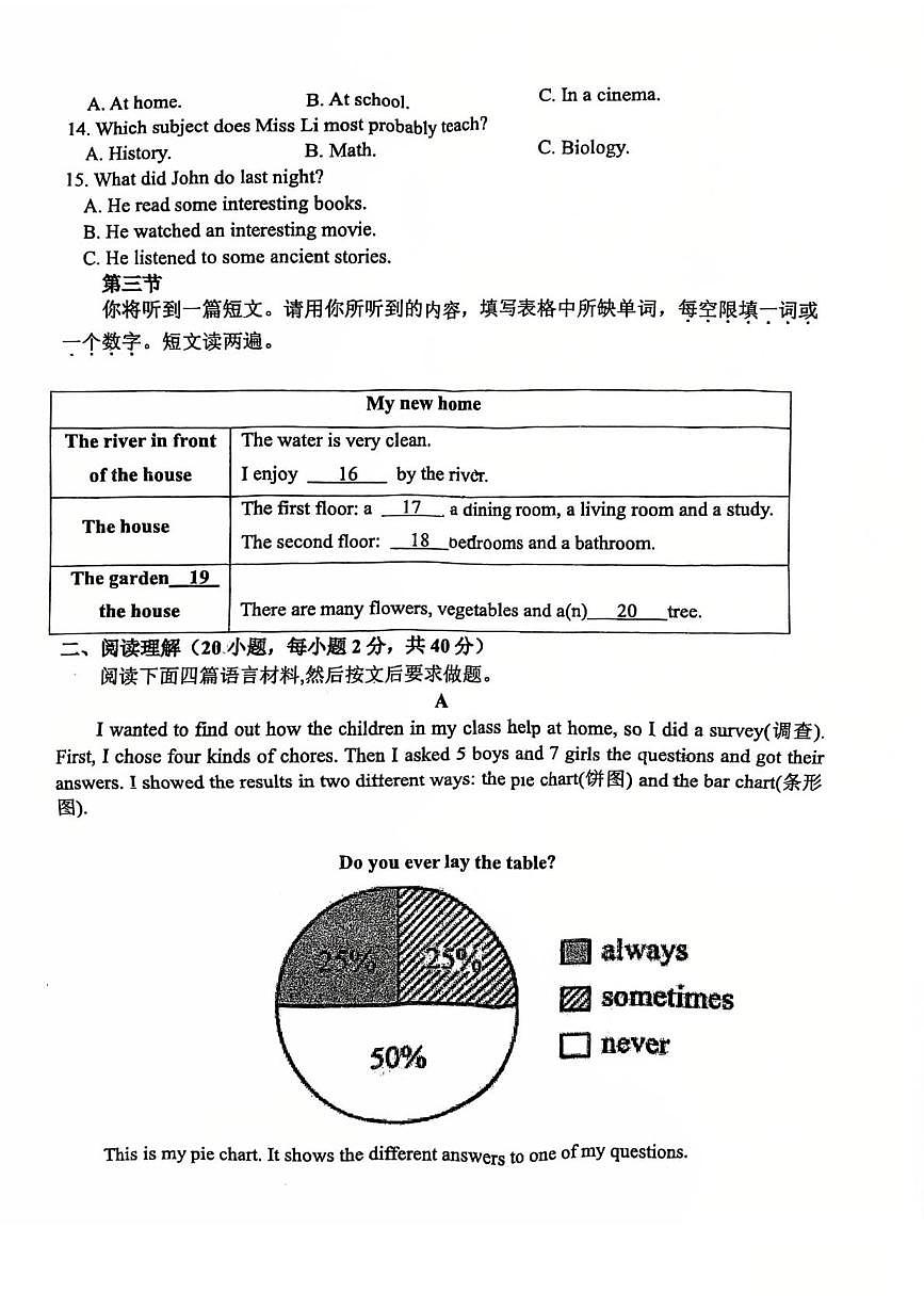 河南省郑州枫杨外国语学校2025-2026学年八年级上学期英语第一次月考试题第2页