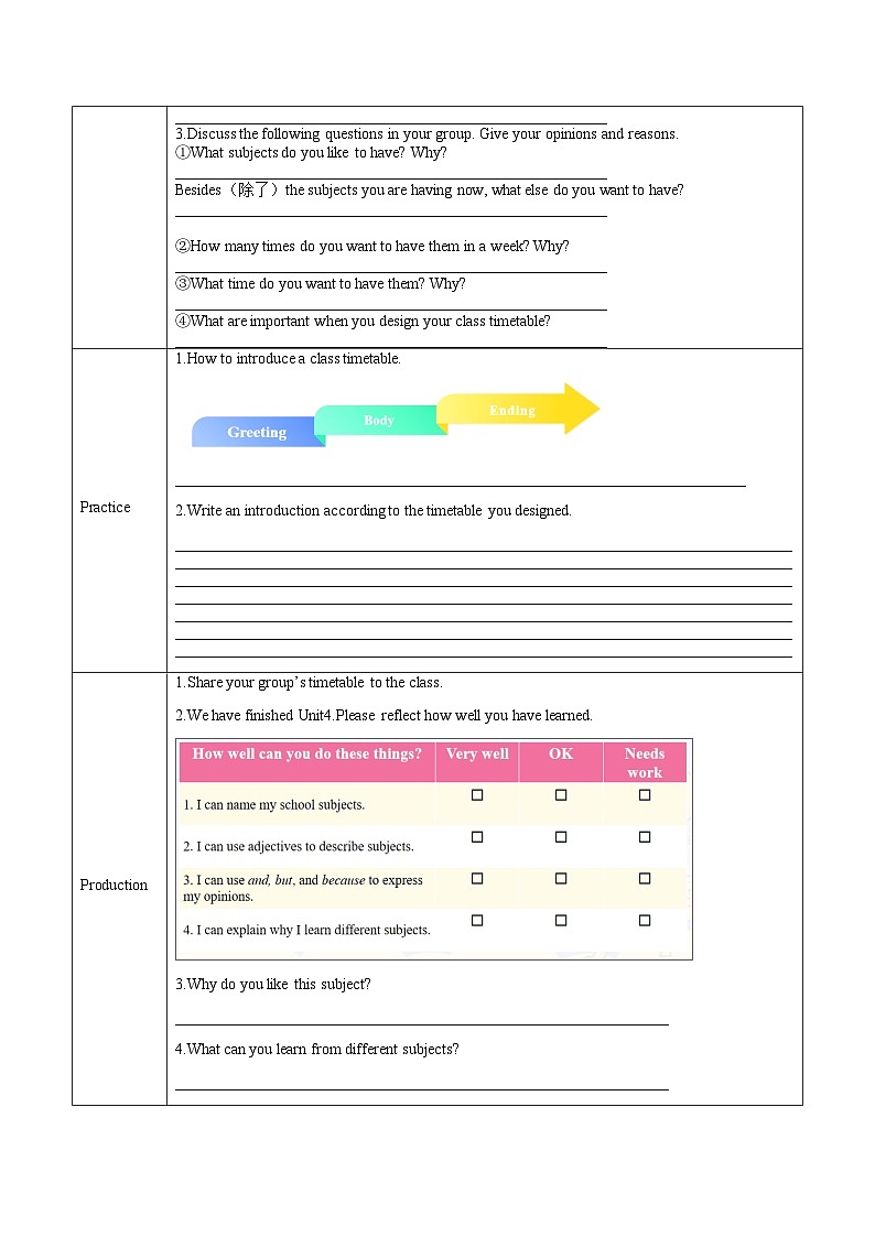 新人教版初中英语七上Unit4（第5课时 Section B Project）导学案第2页