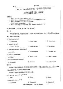 河南省漯河市实验中学2025-2026学年七年级上学期11月份期中英语试卷
