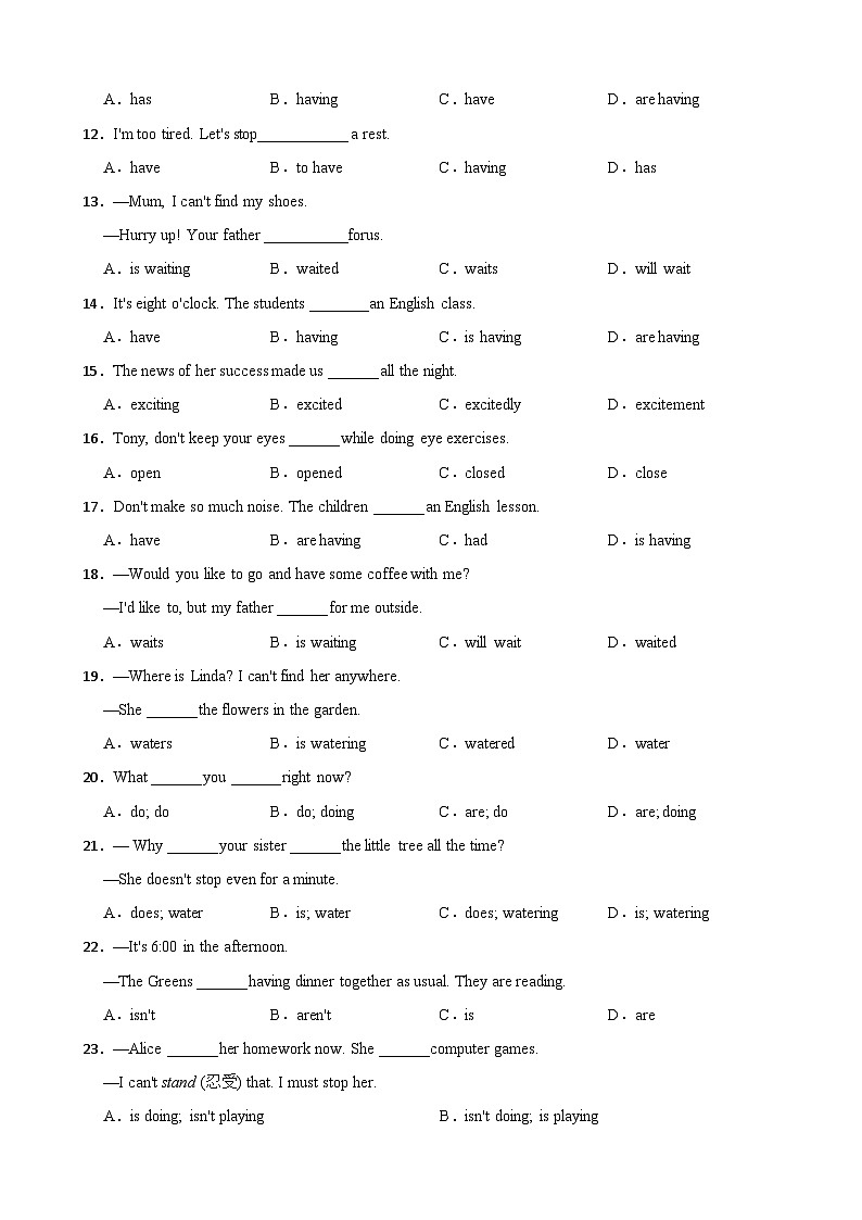 Unit 3 Trees and us 单元话题单项选择（含答案+解析）--初中英语七下-单元重难点高频易错题专练（沪教版）第2页
