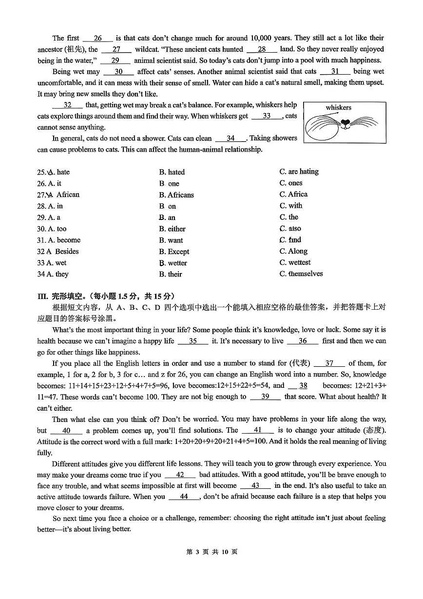 重庆市沙坪坝区重庆市第一中学校2025-2026学年八年级上学期12月期中英语试题第3页