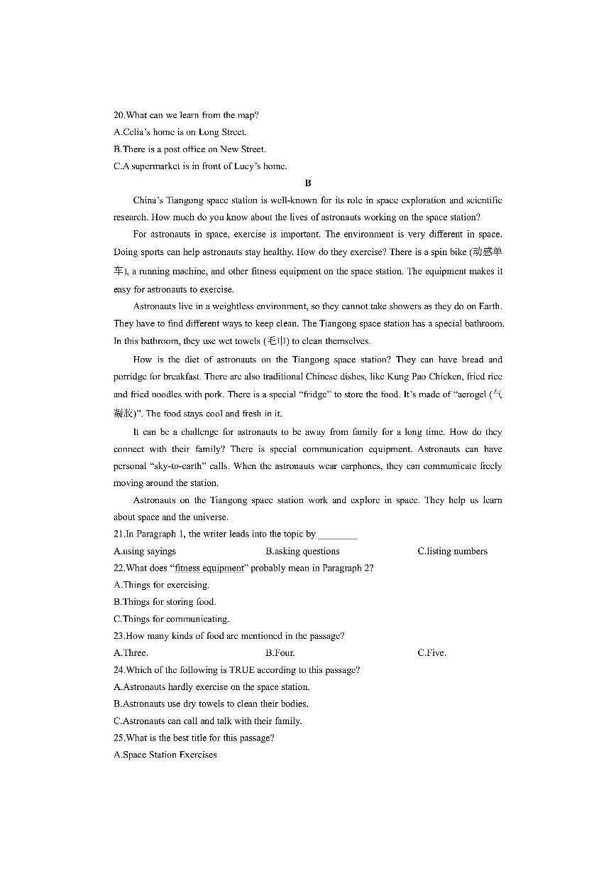 广西河池市天峨县2024-2025学年九年级上学期期末检测英语试卷（学生版）第3页