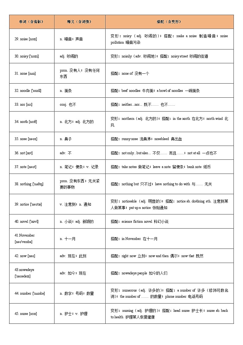 词汇通关13：2026年中考英语重点词汇一遍过【N字母】-2026 年中考英语总复习核心考点与题型突破讲练（上海专用）第3页