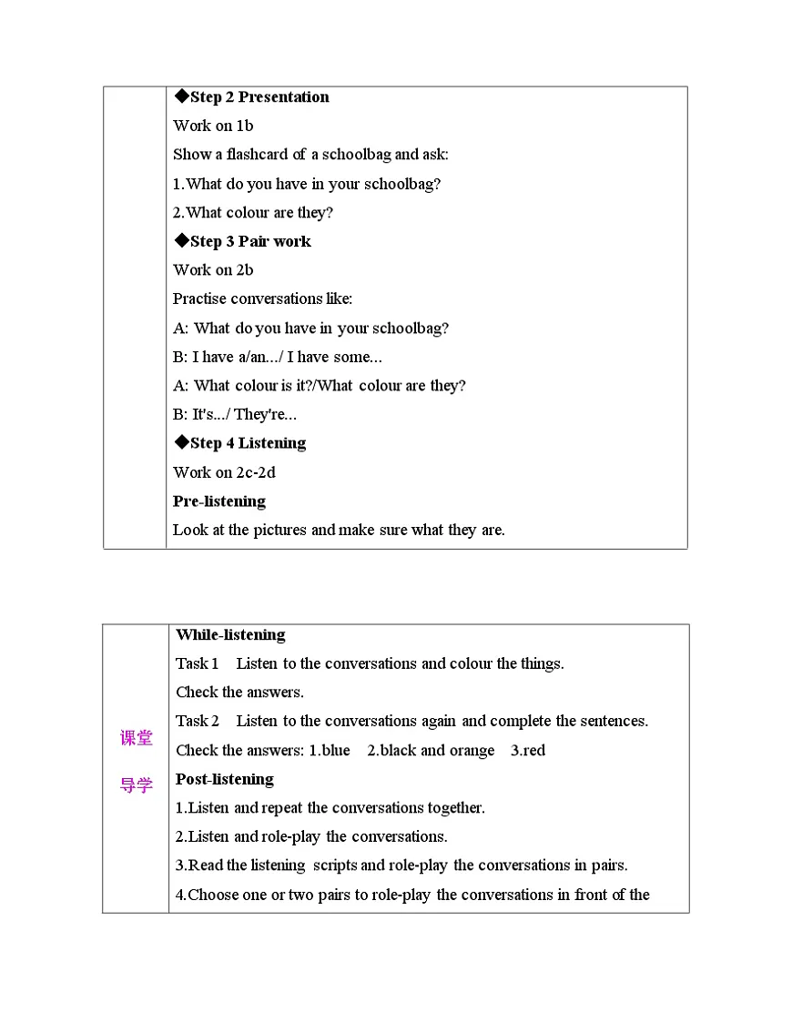 人教版（2024）七年级上册英语Starter 2 Keep Tidy 课时教案第2页