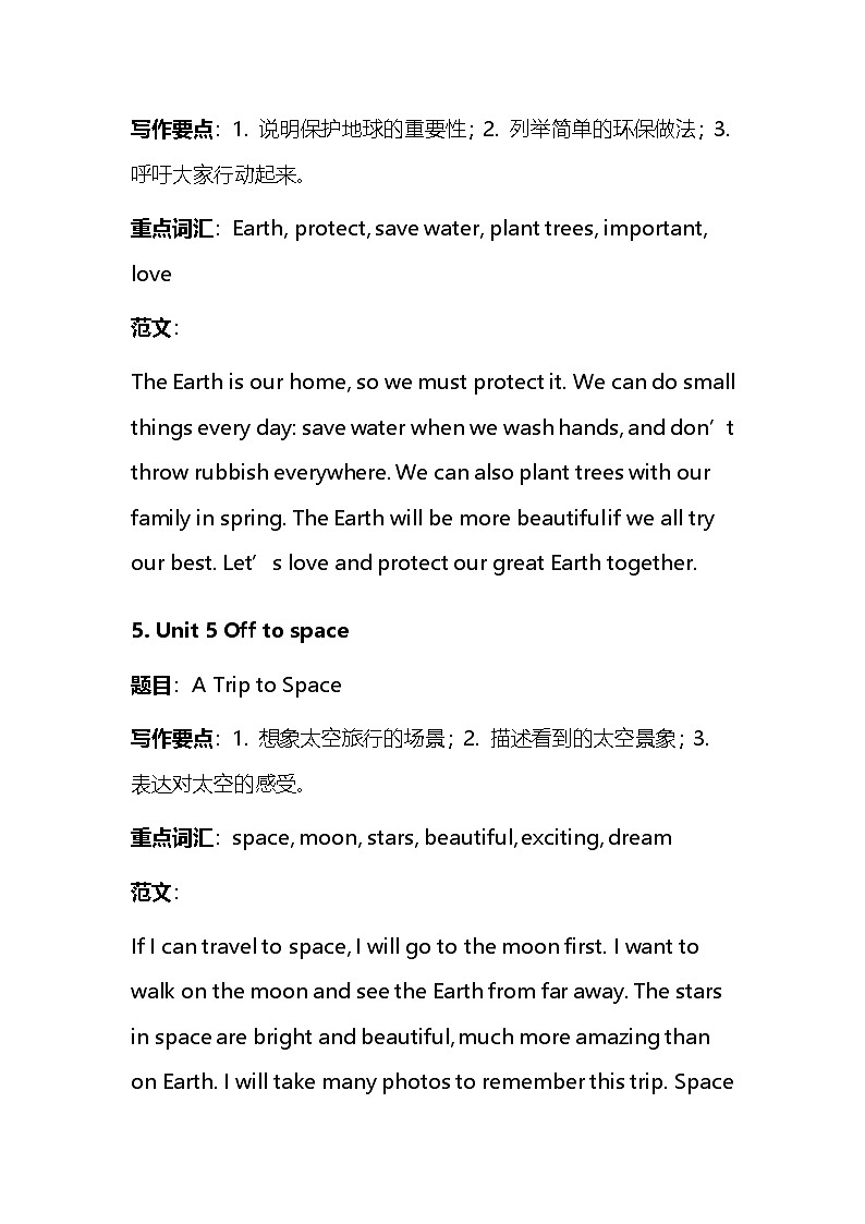 沪教版（2024）七年级上册英语期末复习：各单元作文（题目+范文+模拟+模板） 讲义第3页