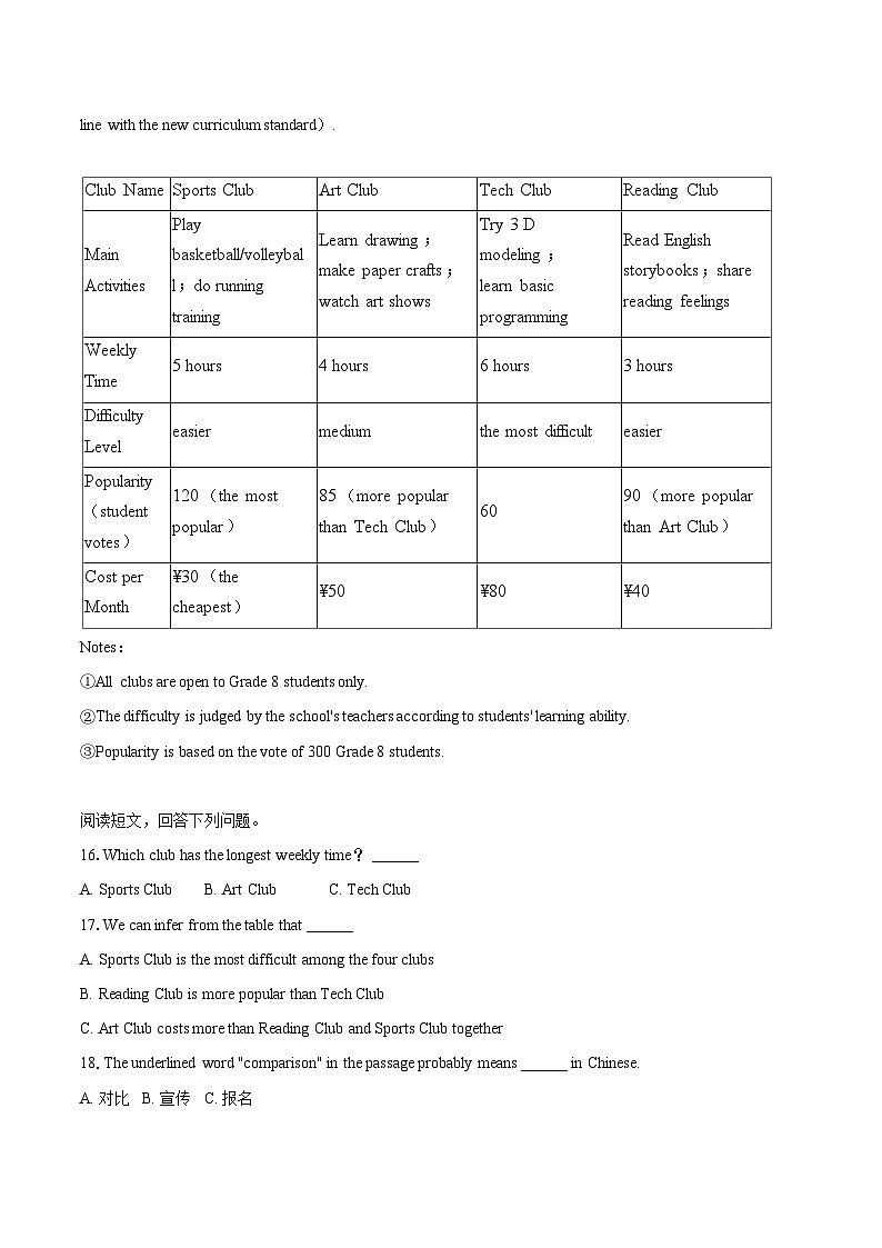 2025-2026学年黑龙江省齐齐哈尔市甘南县平阳镇中心学校八年级（上）期末英语试卷-自定义类型第3页