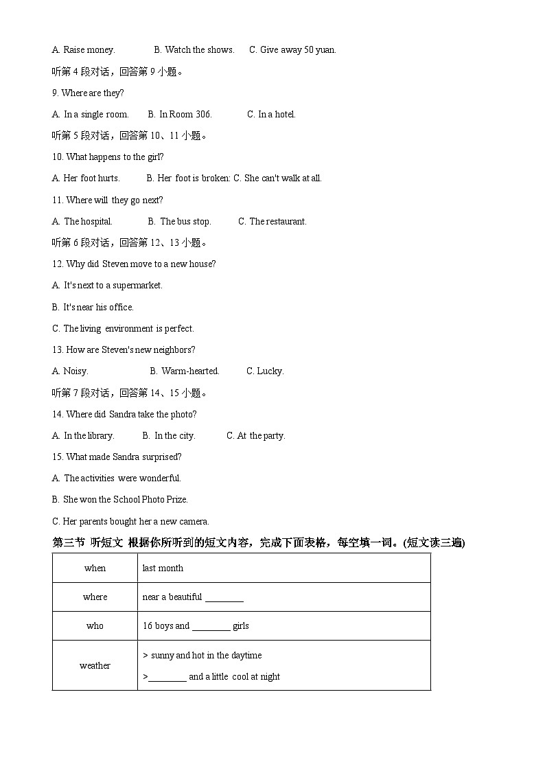 福建省福州市仓山区第六中学八年级下学期期中英语试题（解析版）-A4第2页