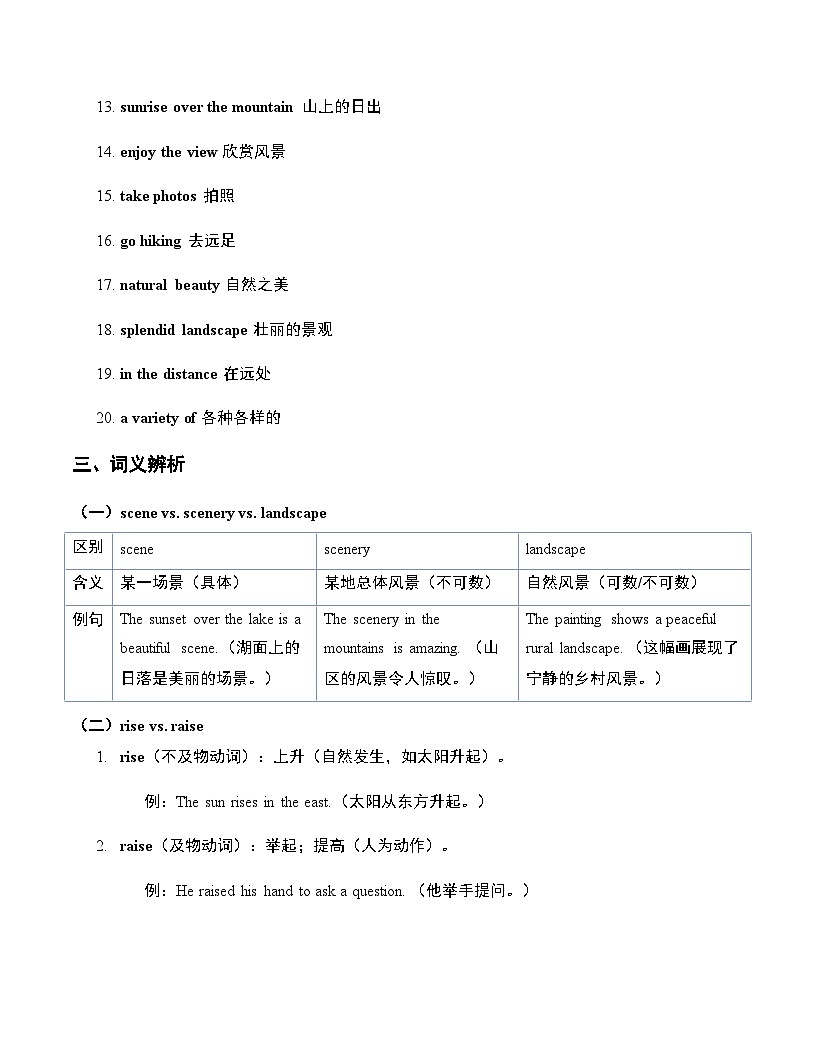 Unit 6 Beautiful landscapes 知识点总结与练习 2024-2025学年译林版（2024）七年级英语下册第3页