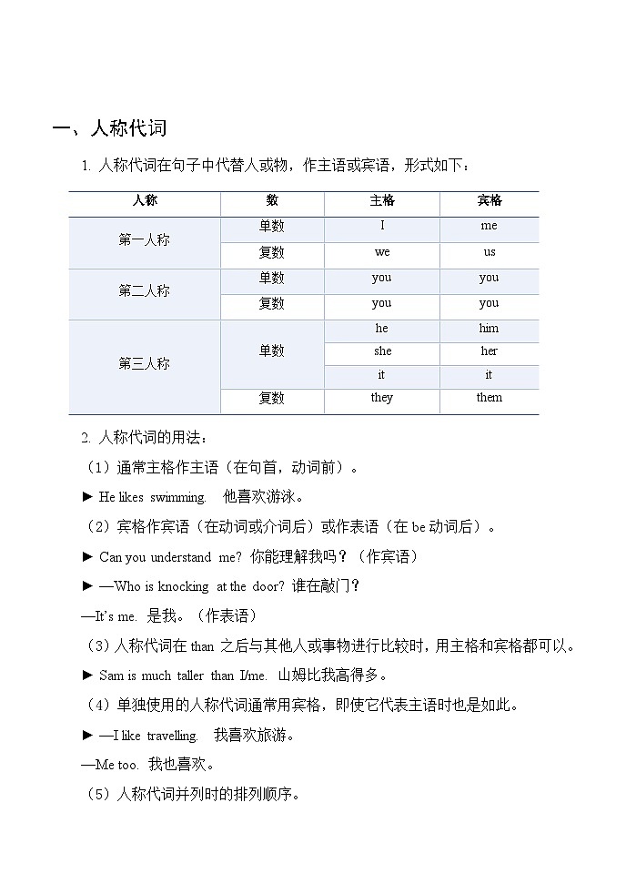 中考英语一轮复习——代词专题（学生讲义）第2页