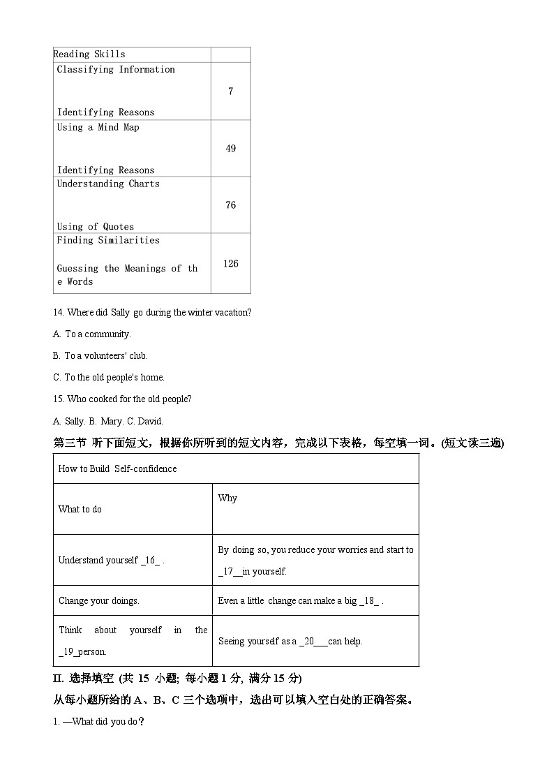 福建省莆田市仙游县九年级上学期期末英语试题（原卷版）-A4第3页