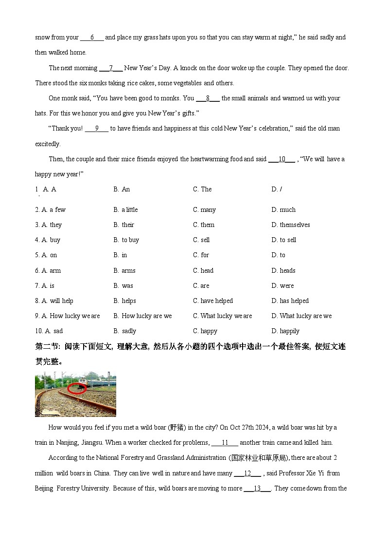 精品解析：2025年陕西省西安市莲湖区中考一模英语试题（原卷版）第3页