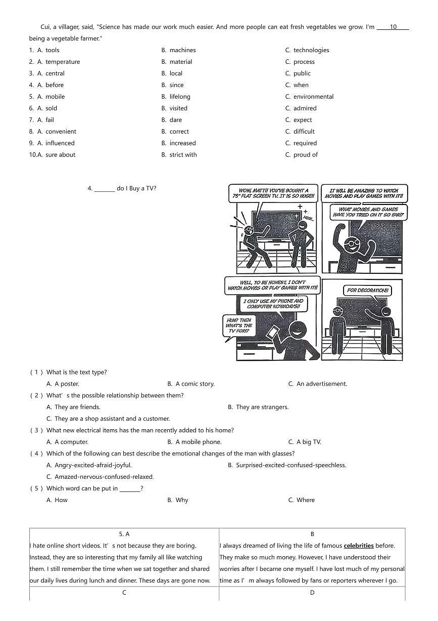 2025~2026学年四川成都锦江区四川省成都市第七中学初中学校初三上学期期中英语试卷（有答案解析）第2页