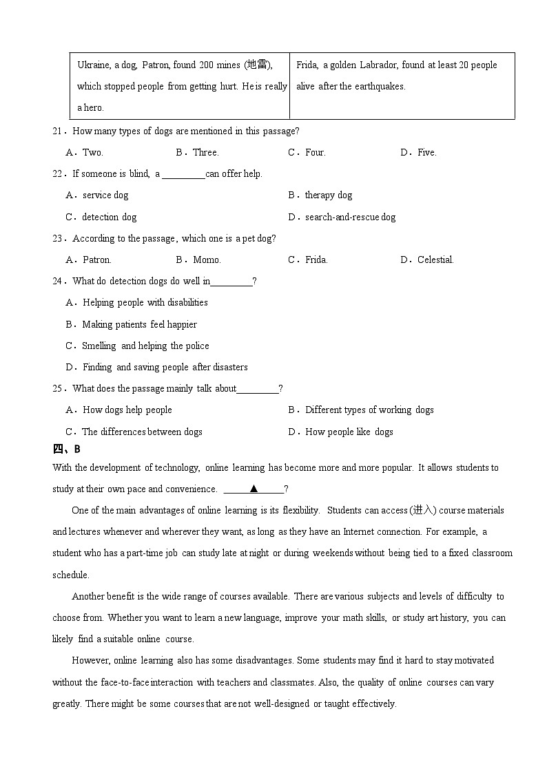 广东省茂名市高州市2025年九年级上学期期末质量监测英语试题附答案第3页