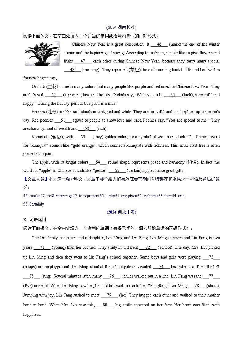 2024年中考英语真题分类汇编专题五 短文填空-语法填空（Word版附解析）第1页