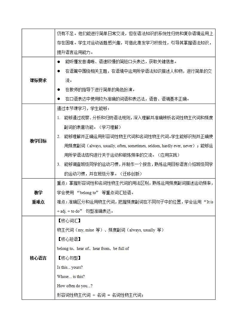 Unit 3 第3课时 Section A (Grammar Focus)（教学设计）初中英语人教版（2024）七年下册第2页