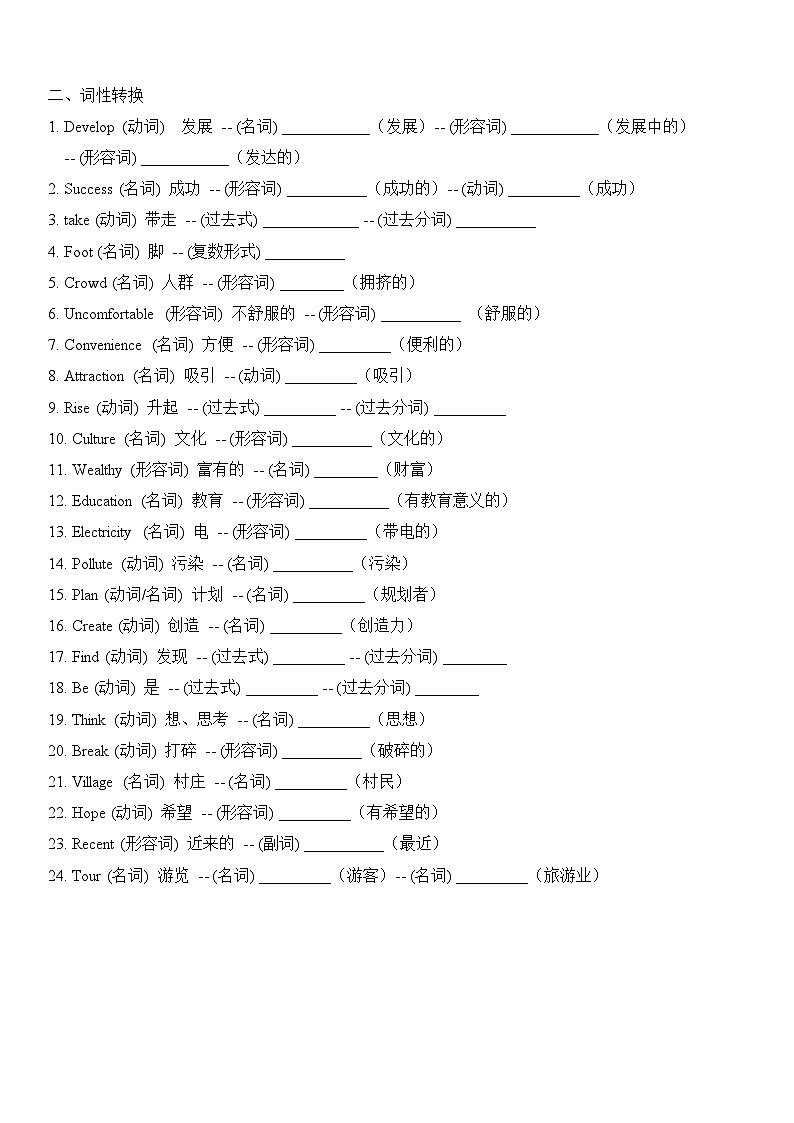 2026译林新版八年下册英语 Unit 1 复习题纲（听写单）第3页