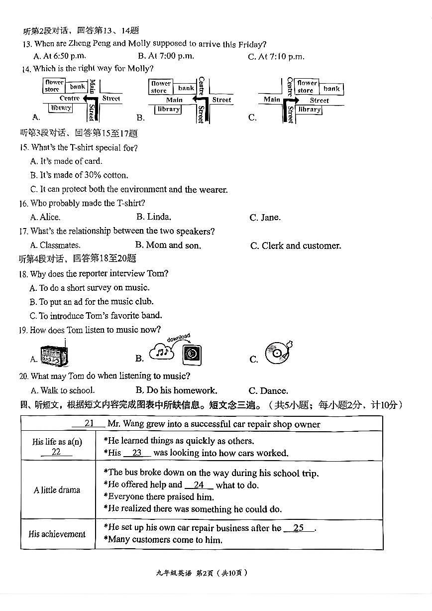 英语试卷第2页