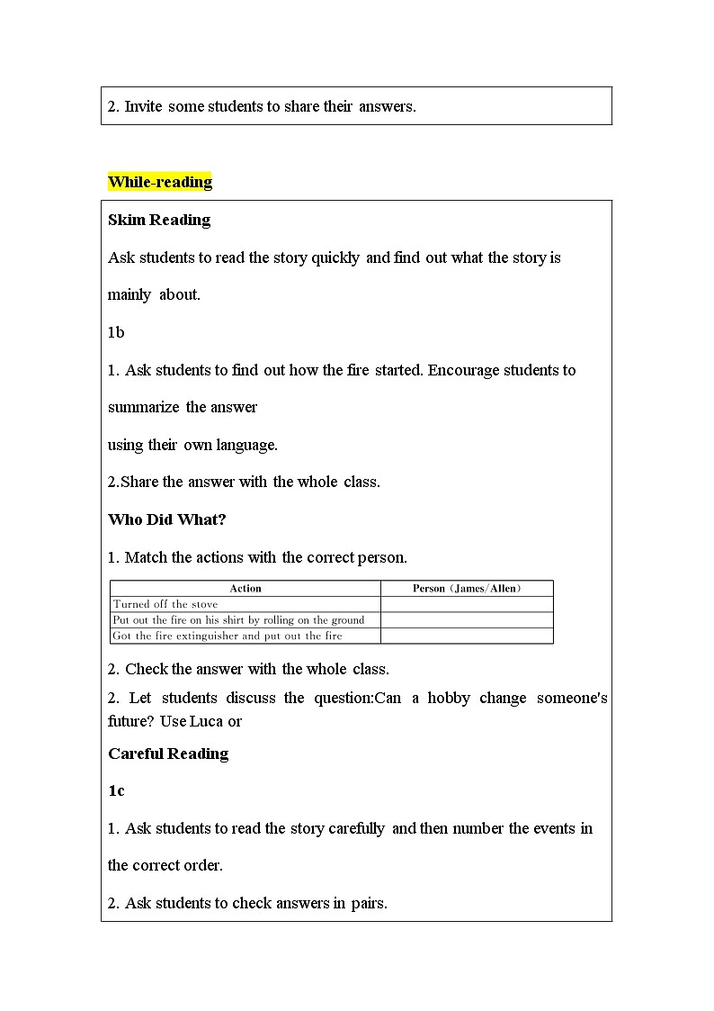 Unit 2 Stay Healthy lesson5 教案 （表格式） 人教版英语八年级下册第2页
