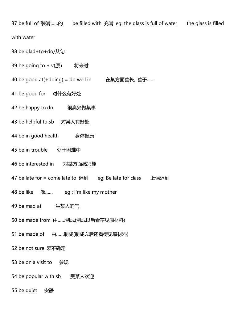 初中中考第一轮复习英语知识点总结第3页