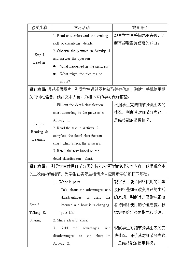 仁爱科普版（2024）英语八年级下册Unit 10 Lesson 3 Thinking Skills and Reading （表格式教学设计）第3页