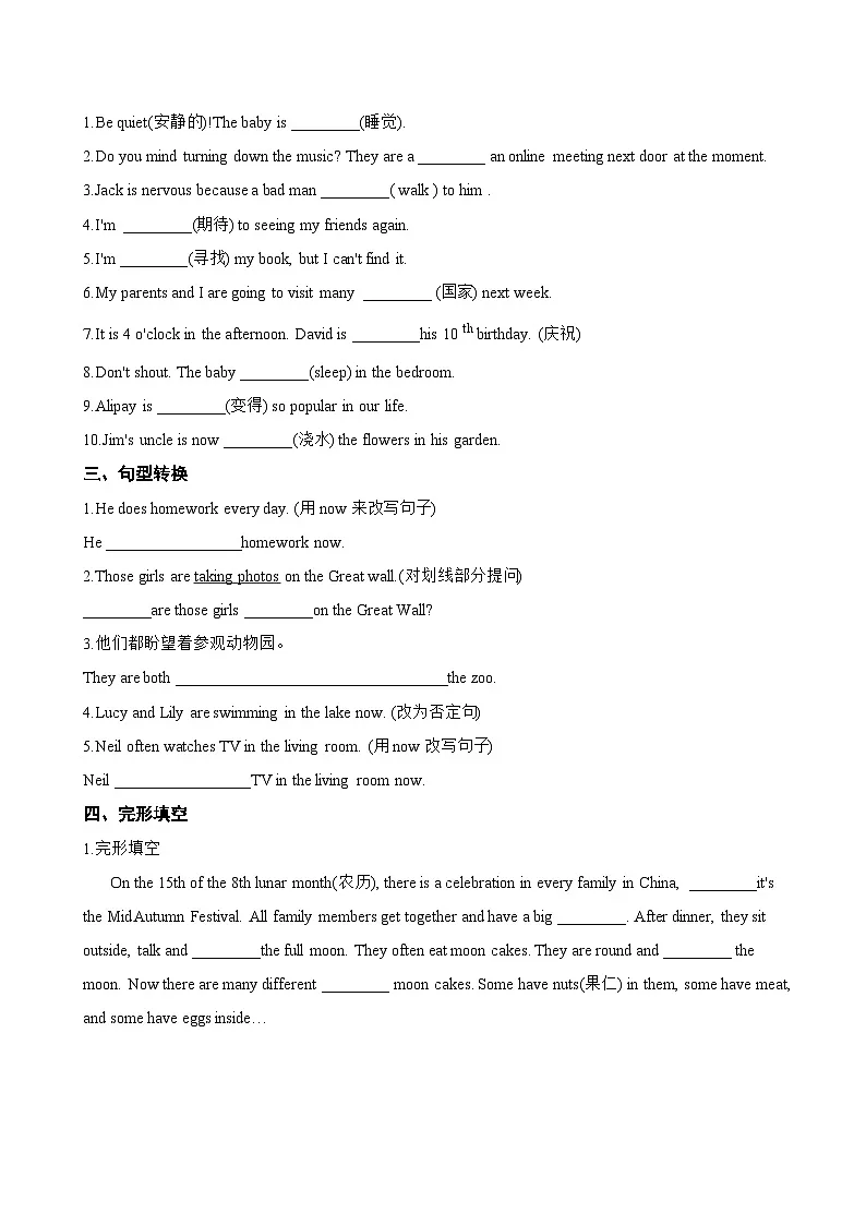 Unit 8 Let's celebrate! Assessment一课一练英语译林版（2024）初中七年级上册(无答案)第2页