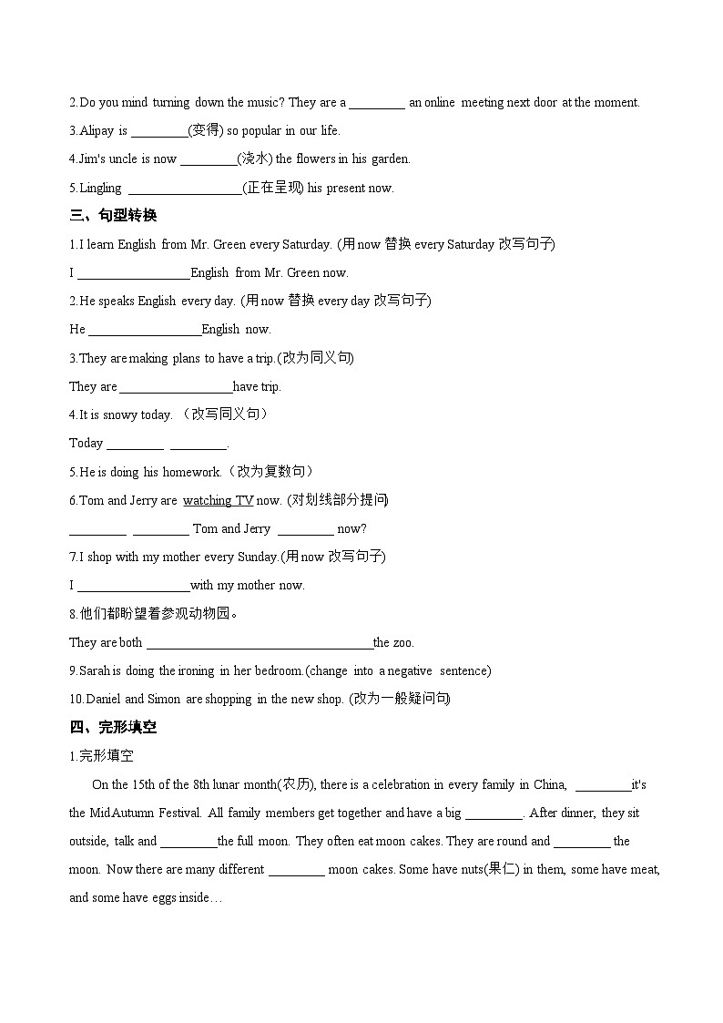 Unit 8 Let's celebrate! Integration一课一练英语译林版（2024）初中七年级上册(无答案)第2页