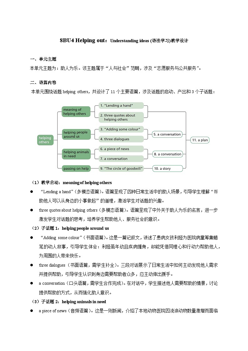 Unit 4：Understanding ideas (语法学习) 教学设计表格式--2025-2026学年八年级下册（新标准）修订版《英语》（外研社版）第1页