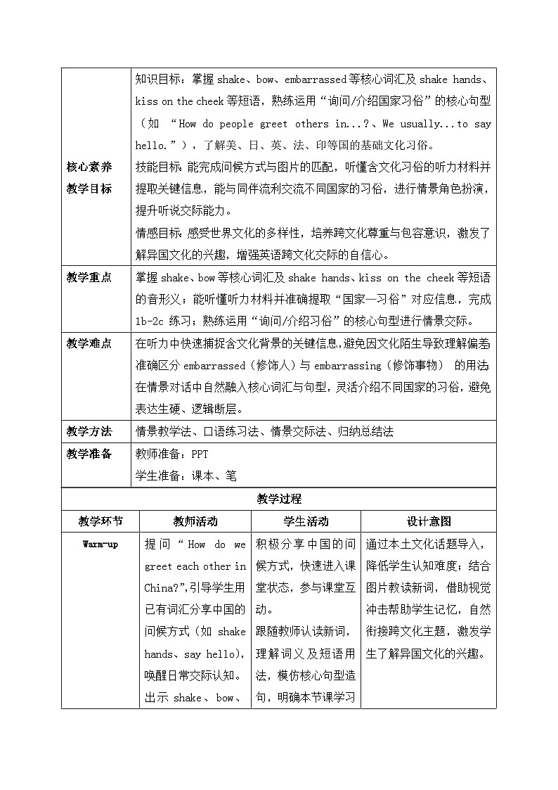 【任务型备课】人教版英语八下-Unit6 第1课时 Section A  (1a-2d)（教案）第2页