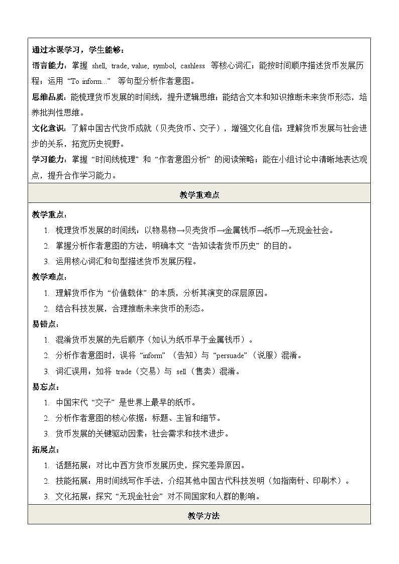 仁爱科普版（2024）八年级下册英语Unit8 Every Coin Counts! Theme reading教学设计（表格式）第2页