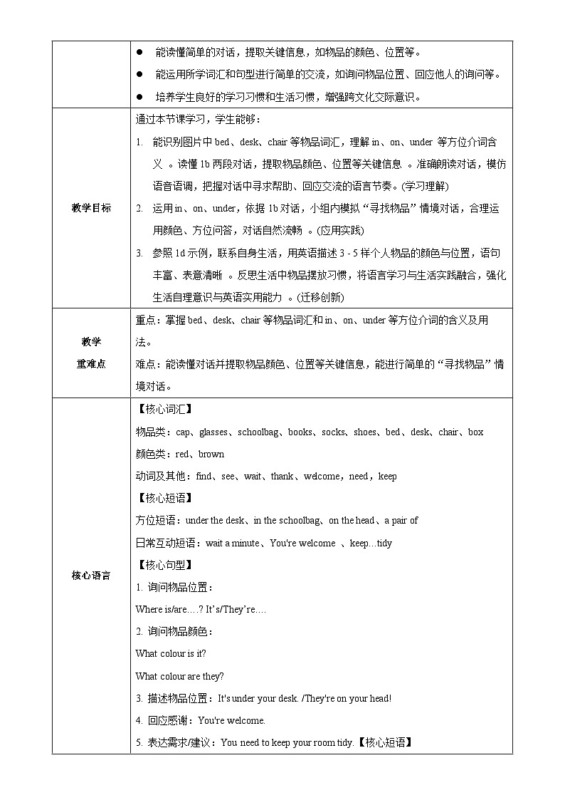 Bridging Unit 2 课时2 Section B（1a-1d）（教学设计）英语鲁教版五四学制2024六年级上册第2页