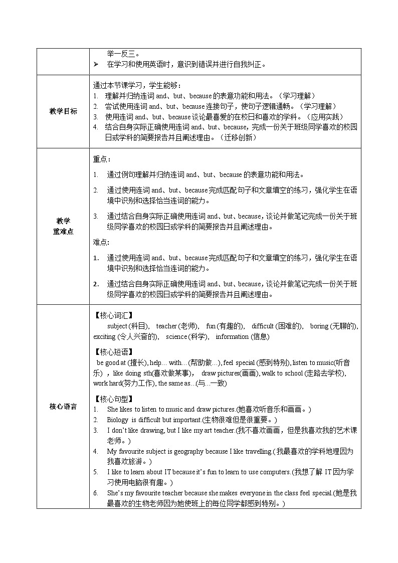 Unit 4 课时3 Section A（Grammar Focus) （教学设计）英语鲁教版五四学制2024六年级上册第3页