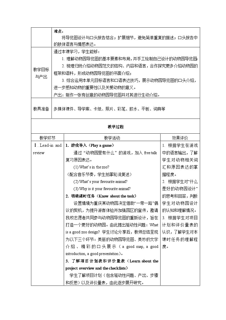 人教版2024初中英语七下Unit1 Section B Project教学设计（表格式）第2页