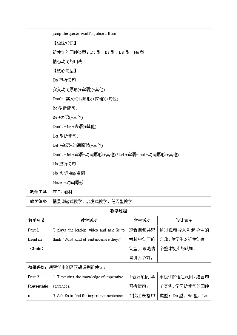 人教版2024初中英语七下Unit2课时3 Section A Grammar focus表格式教学设计第3页