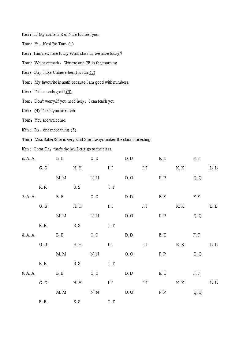 2025-2026学年山东省济南市天桥区七年级（上）期末英语试卷（含详细答案解析）第2页